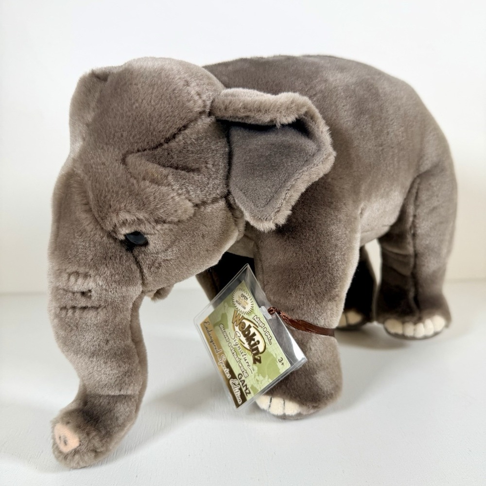 NEW Webkinz Signature Endangered Asian Elephant Plush GANZ Retired SEALED CODE